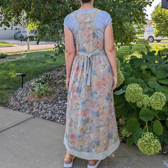 flowy rayon VINTAGE MAXI DRESS jumper S - Picture 6 of 8